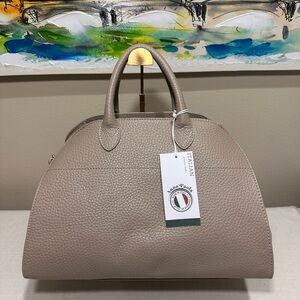Anna Paoli Taupe Leather Satchel